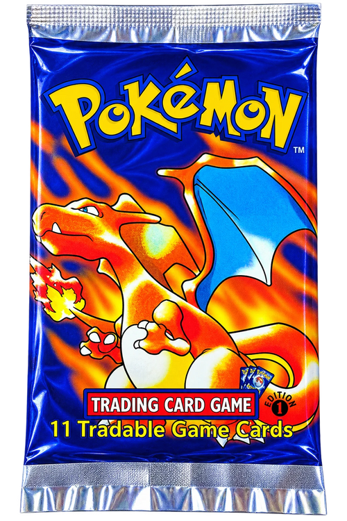 1 Booster Pack - Base Set 1st Edition, Charizard art [Inglese]