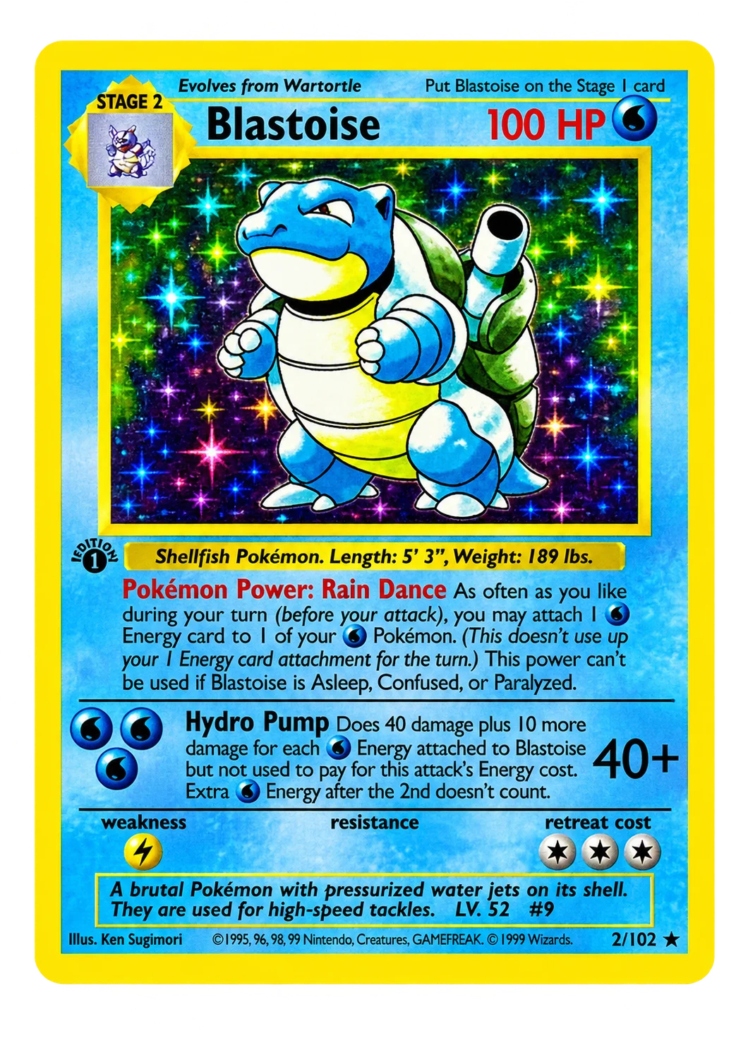 Blastoise 2/102 - Base Set 1st Edition [Angielski]